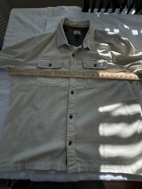 LL BEAN IVORY CORDUROY SHIRT BUTTON DOWN XXL REG 2XL